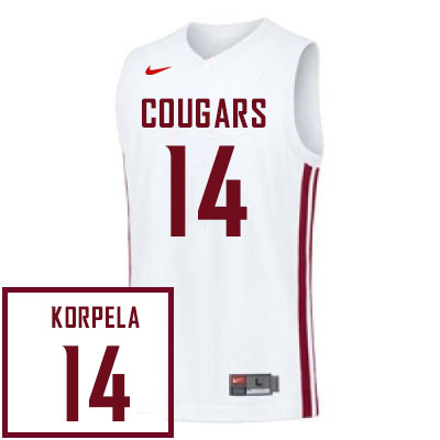 Men #14 Braden Korpela Washington State Cougars College Basketball Jerseys Sale-White